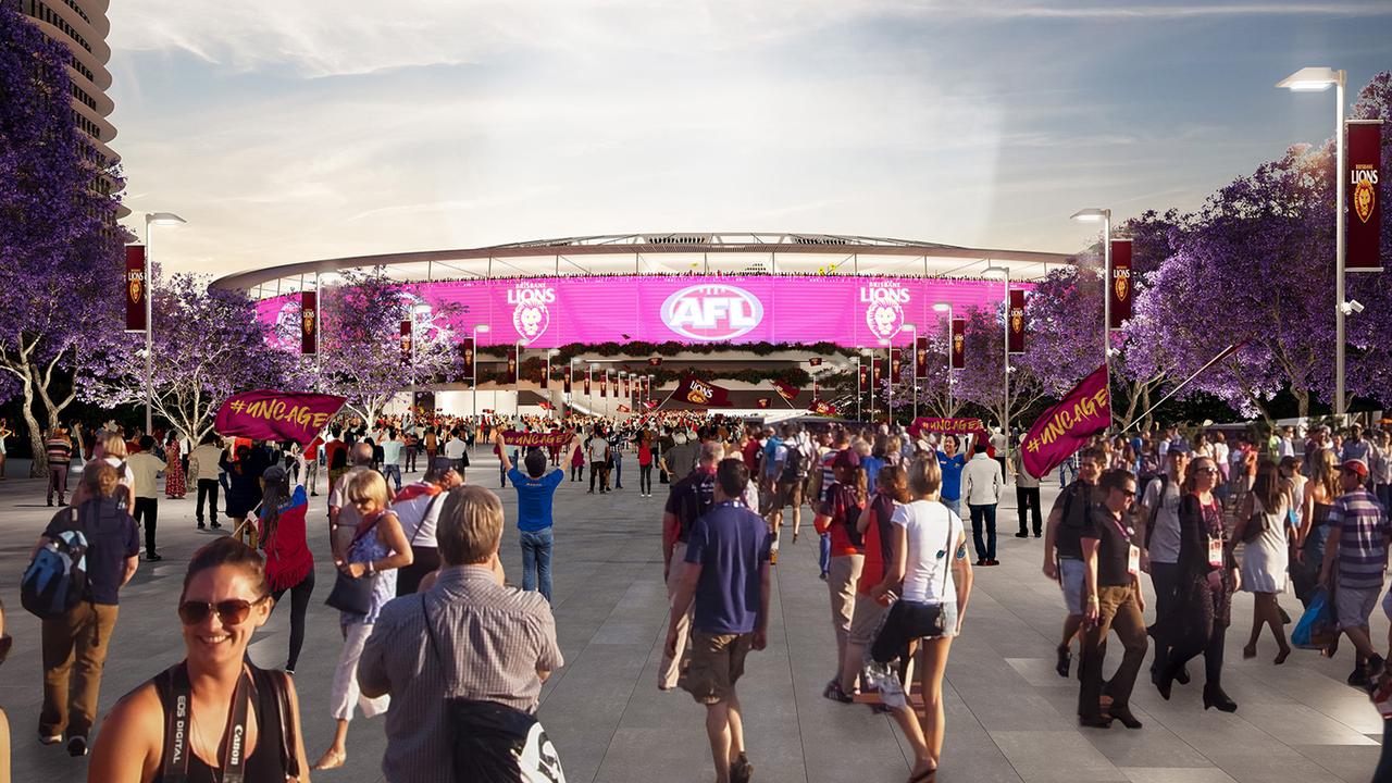 An artist’s impression of the proposed Gabba redevelopment for the Brisbane 2032 Olympic and Paralympic Games.