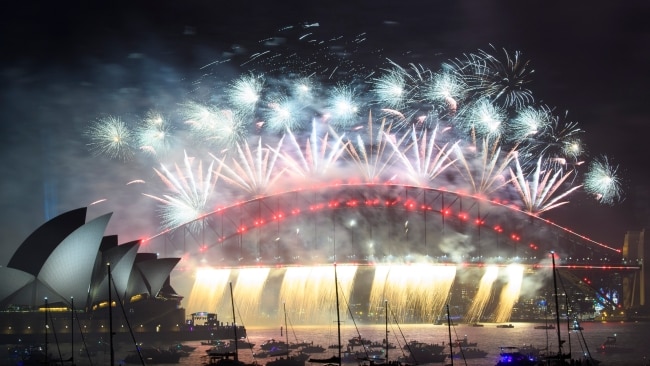 Fireworks are seen over Sydney harbour during New Year's Eve celebrations. Picture: Getty