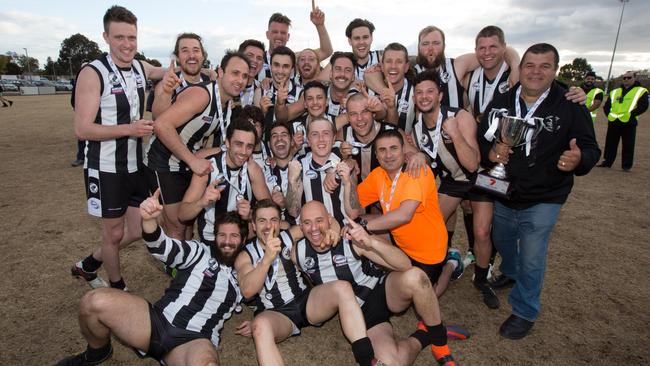 Parkside celebrates last year’s Division 3 premiership triumph. Picture: Local Legends Photography