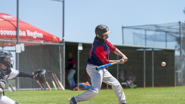 Cody Lutcherhand bats for Toowoomba Rangers. Picture: Kevin Farmer