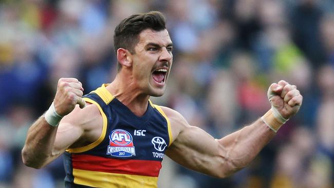 Inspirational captain Taylor Walker is in doubt for the start of Adelaide’s premiership campaign with a foot injury. Picture: Michael Dodge/AFL Media/Getty Images