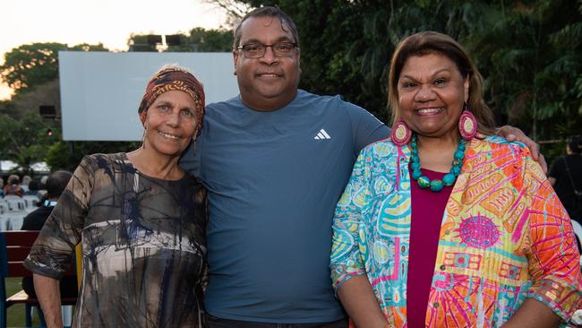 Marian Patterson, Dr Richard Fejo and Christine Ross at the 2024 National Indigenous Fashion Awards (NIFA). Picture: Pema Tamang Pakhrin