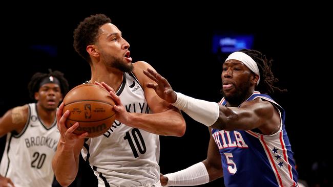 Ben Simmons still can’t shoot. Photo: Elsa/Getty Images/AFP