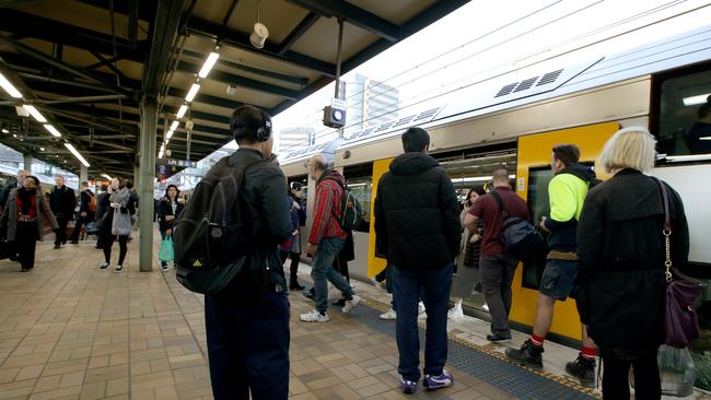 Train use last month grew 52 per cent compared to the month prior. Picture: Jonathan Ng