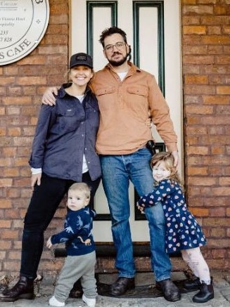 Bartholomew with husband Neil Varcoe and their kids.