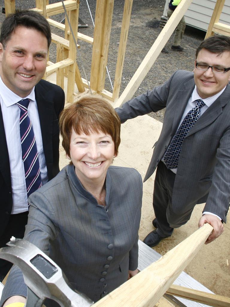 Darren Cheeseman (right) with Richard Marles and Julia Gillard during the 2007 federal election campaign. Mr Cheeseman held the Corangamite electorate from 2007-2013. Picture: Reg Ryan.