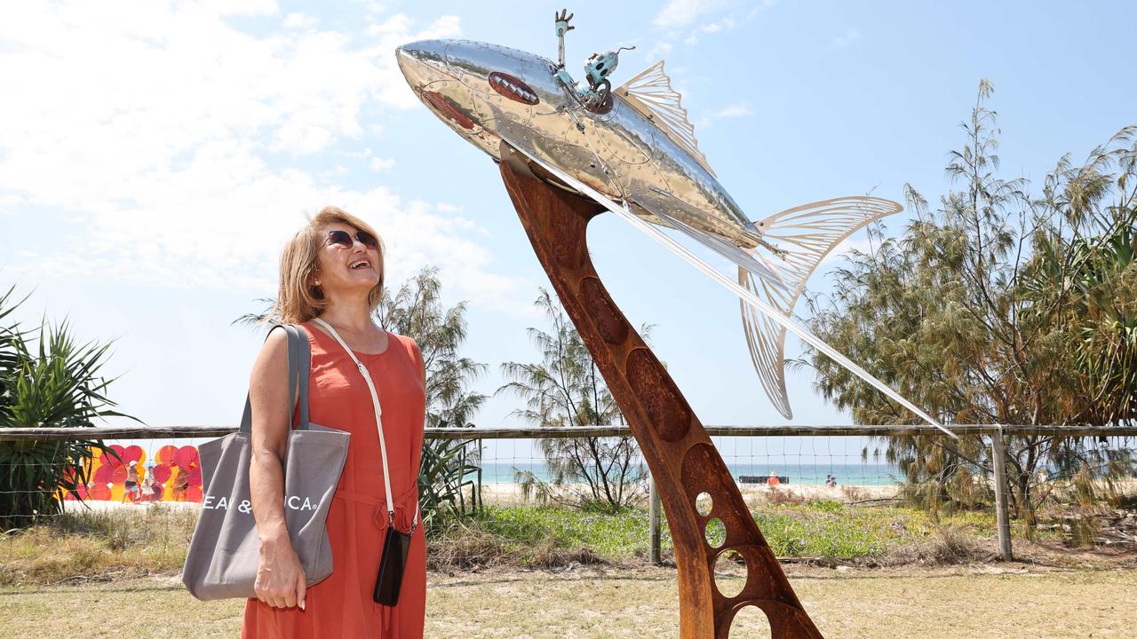 Swell Festival at Currumbin. Hikari Maselli from Labrador looks at The Visitor. Picture Glenn Hampson