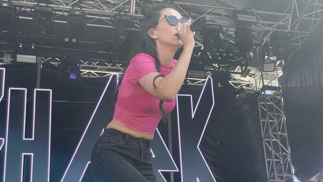 Amy Shark headlined the Hello Sunshine Festival at Caribbean Gardens in Scoresby.