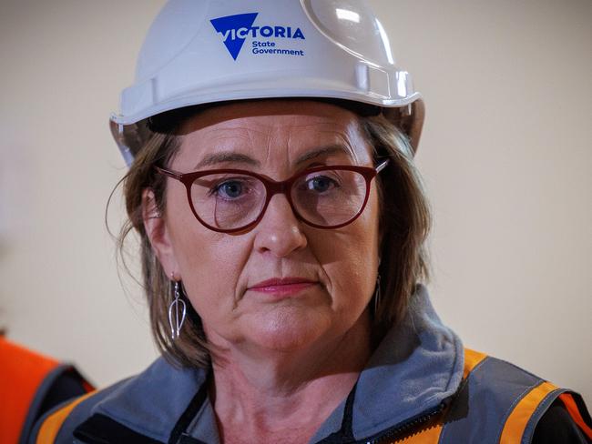 Jacinta Allan says the government has created a stronger economy, pointing to the number of jobs created under Labor’s watch. Picture: Nadir Kinani