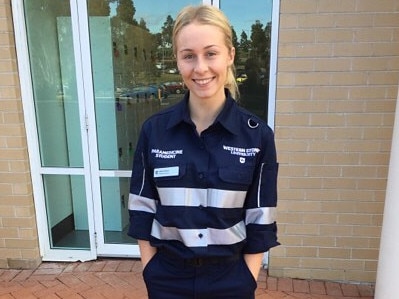 Church in her paramedic gear. Picture: Instagram