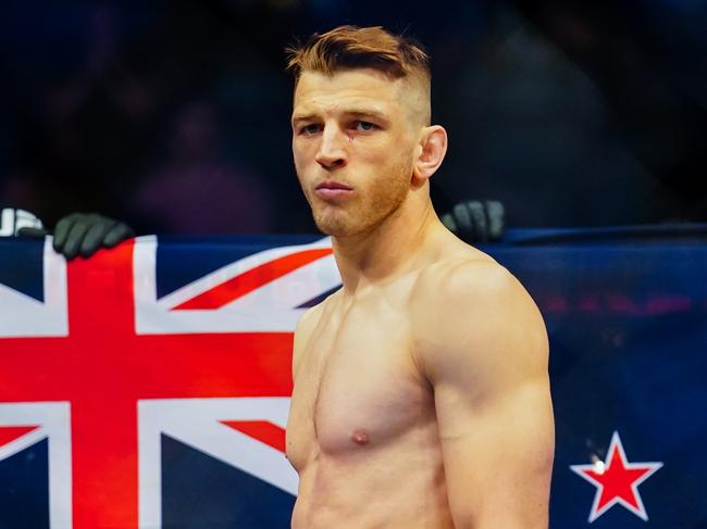 LAS VEGAS, NV - SEPTEMBER 25:  Dan Hooker before his Lightweight fight against Nasrat Haqparast during UFC 266 at T-Mobile Arena on September 25, 2021 in Las Vegas, Nevada. (Photo by Alex Bierens de Haan/Getty Images)