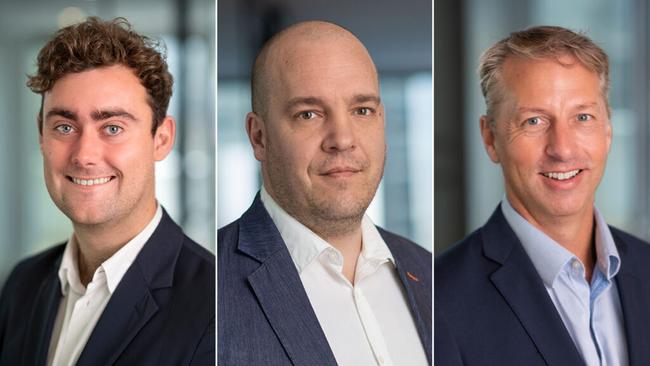 Victor Smorgon Group's Joseph Sitch, Ben Salter and Cameron Judd. Pics: Supplied