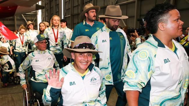 The Australian Paralympic Team are welcomed home from Paris. Picture: NewsWire / Gaye Gerard