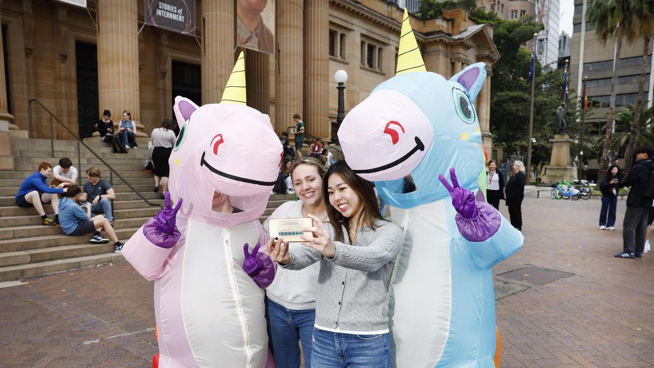 Unicorns and free massages: HSC hijinks take over Sydney’s libraries