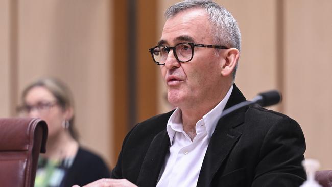 CANBERRA, AUSTRALIA, NewsWire Photos. APRIL 16, 2024: Woolworths CEO, Bradford Banducci appears before the Senate Select Committee on Supermarket Prices at Parliament House in Canberra. Picture: NCA NewsWire / Martin Ollman