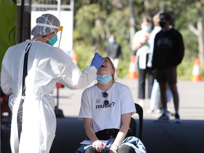 A pop up testing station at the University of Newcastle. Picture: NCA NewsWire / Peter Lorimer