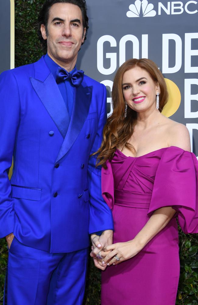 Sacha Baron Cohen and Isla Fisher have made the move to Aus. Picture: AFP.