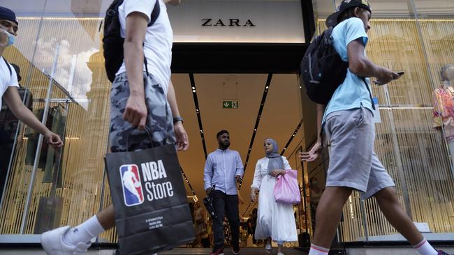 Shoppers on Oxford street in central London on July 19 after coronavirus restrictions were lifted. Picture: AFP