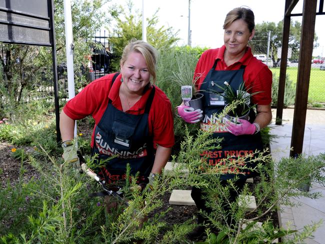 Bunnings staff members Jess Allanson and Kathy Williams. Having staff appear in Bunnings ads is a deliberate marketing strategy.