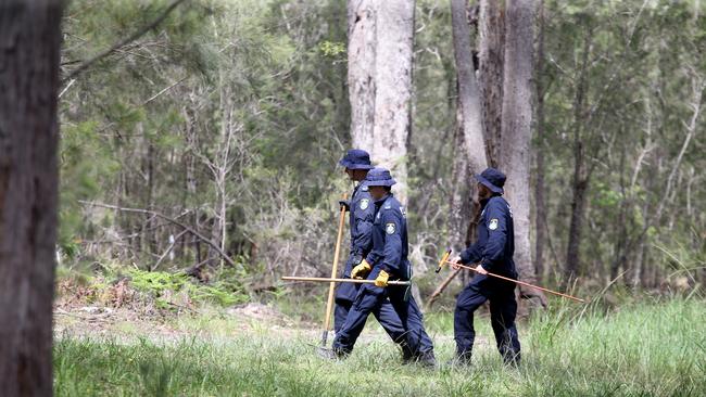 Police conduct a search of a property on Herons Creek Rd north of Kendall as the search for William Tyrrell continues. Picture: Nathan Edwards