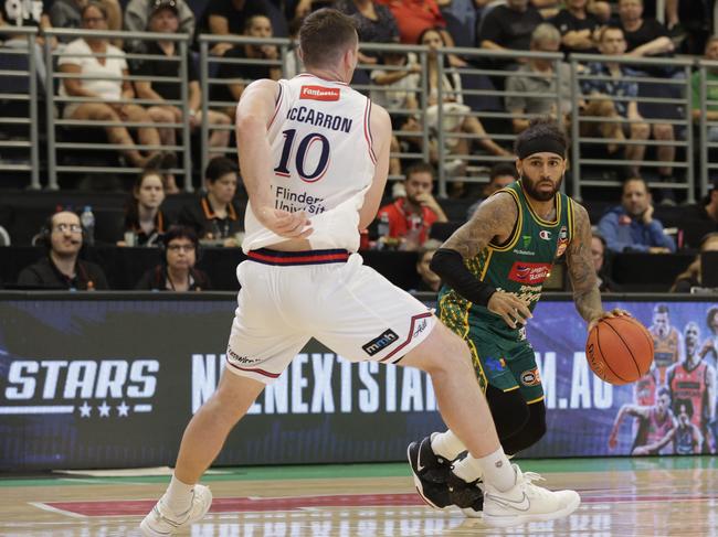 Jordon Crawford during the NBL Blitz match against the Adelaide 36ers on the Gold Coast on September 21, 2023. Picture: Russell Freeman/Getty Images for NBL