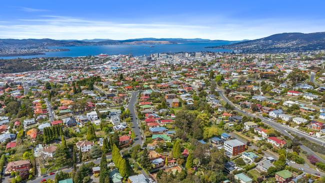 Hobart aerial from Mount Stuart. Picture: Supplied