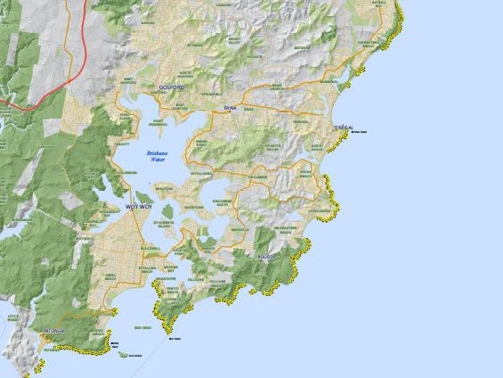 The southern half of the coast showing the areas declared dangerous. Map: supplied