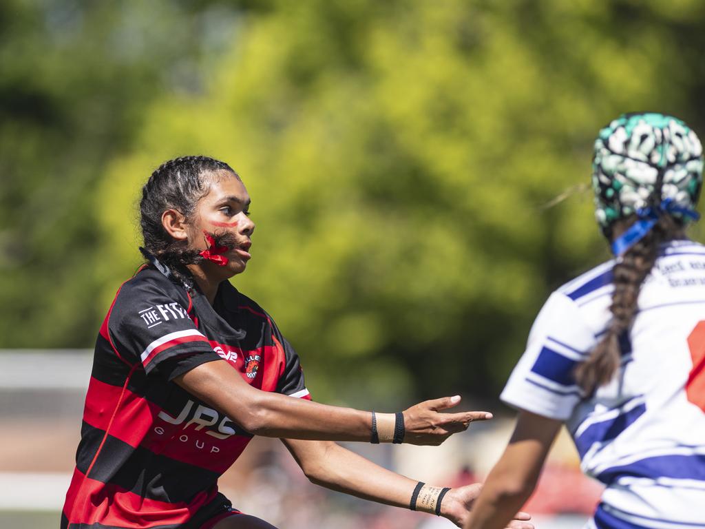 Sedeequa Clevin of Valleys against Brothers in U15 girls Toowoomba Junior Rugby League grand final at Toowoomba Sports Ground, Saturday, September 7, 2024. Picture: Kevin Farmer