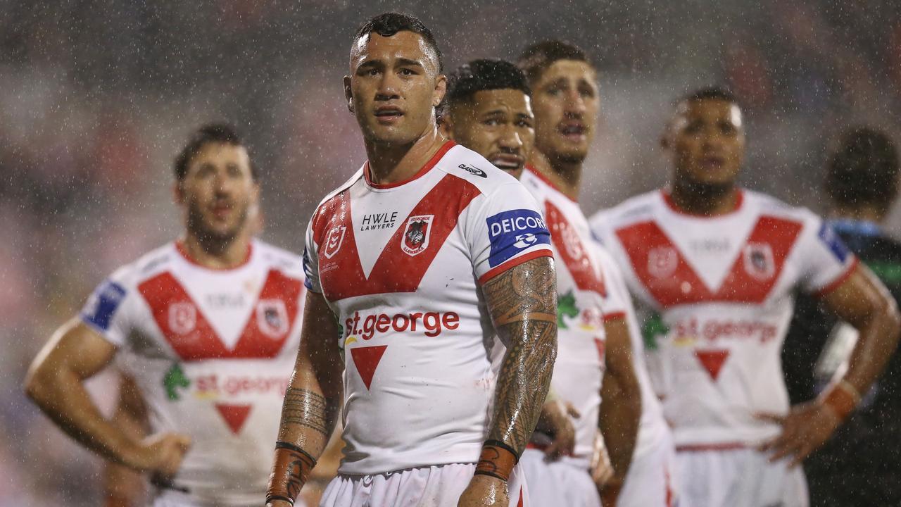 It was a sorry night for the Dragons. Picture: Jason McCawley/Getty Images