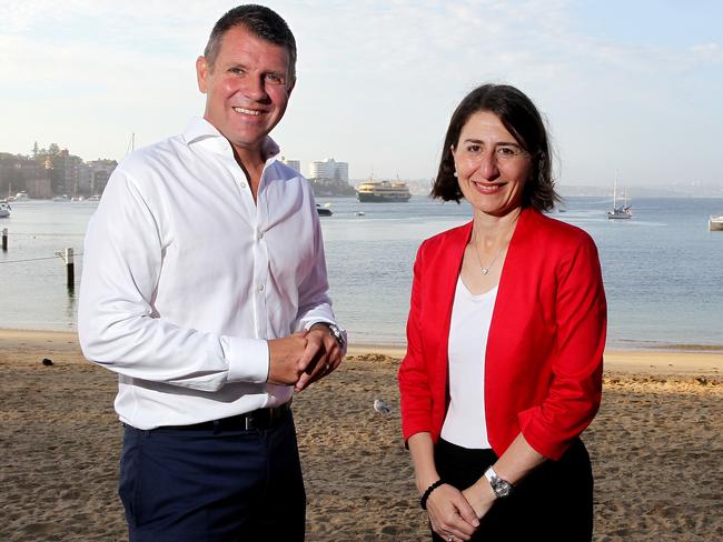 Former NSW premier Mike Baird and current Premier Gladys Berejiklian dined at Azuma in October 2018 where Ms Berejiklian sought Mr Baird’s advice on how to deal with broadcaster Alan Jones.