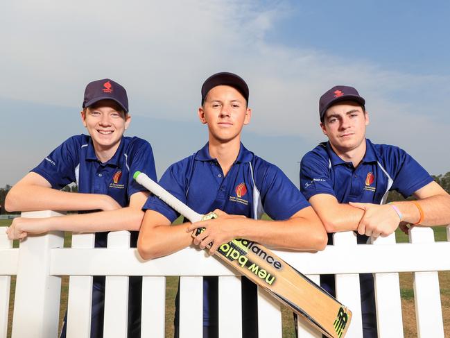 Gold Coast and South Queensland under-18 players Jai Kurt, Connor Brown and Lachlan Hinds. Picture: Tim Marsden