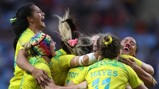 Australia celebrates victory over New Zealand. Picture: Getty Images