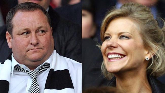 (L-R) Mike Ashley and Amanda Staveley.