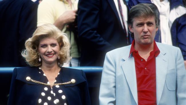 Ivana Trump and Donald Trump attend the U.S. Open Tennis Tournament circa 1988 in Flushing, Queens. Picture: Getty Images