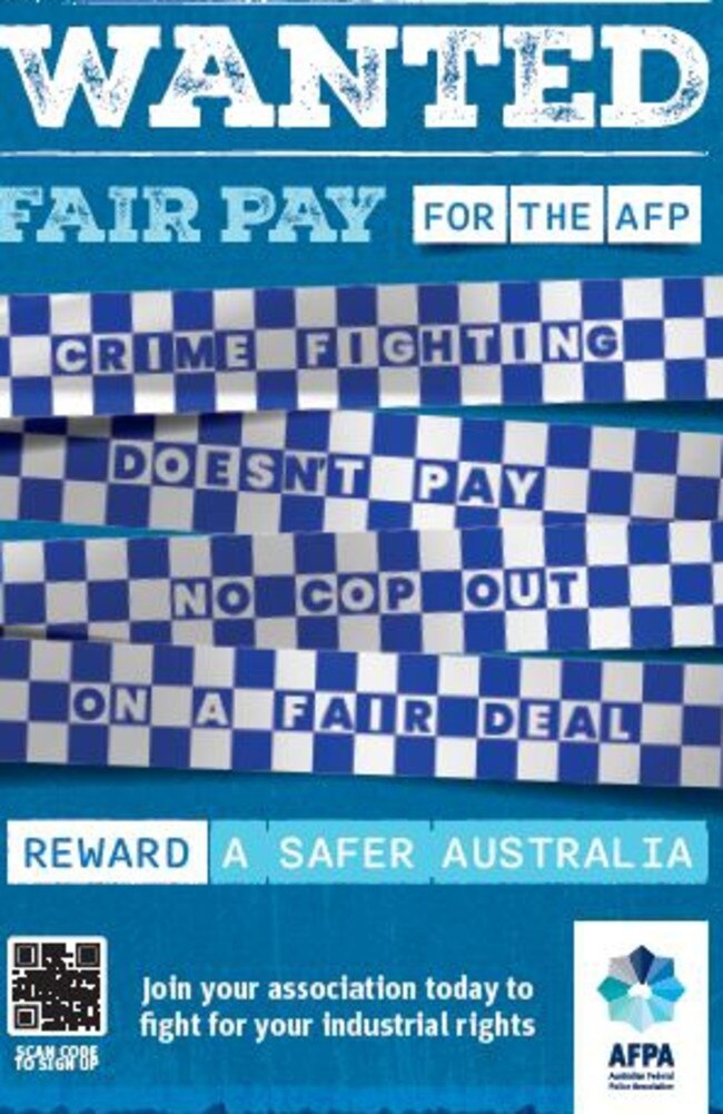 AFP poster on strike action. Picture: Supplied