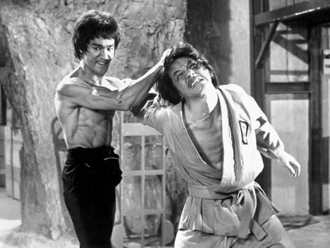 Bruce Lee and a young Jackie Chan in Enter The Dragon, 1973.