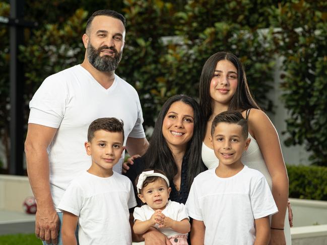 Danny and Leila Abdallah with their children Liana (13), Alex (8), Michael (6) and Selina (10 months).