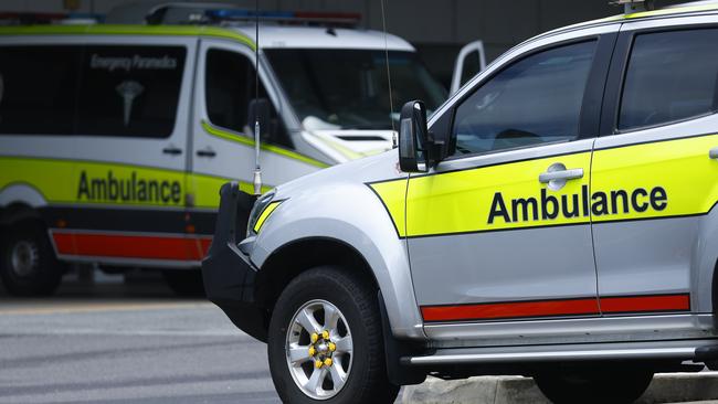 A Queensland Ambulance parked at the emergency department of the Cairns Hospital on the Esplanade. Picture: Brendan Radke