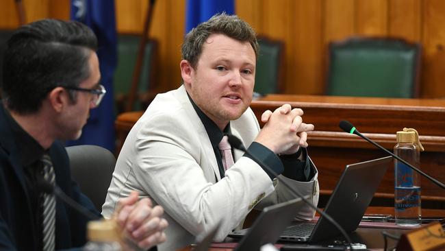 Councillor Brady Ellis in a Townsville City Council general meeting. Picture: Shae Beplate.