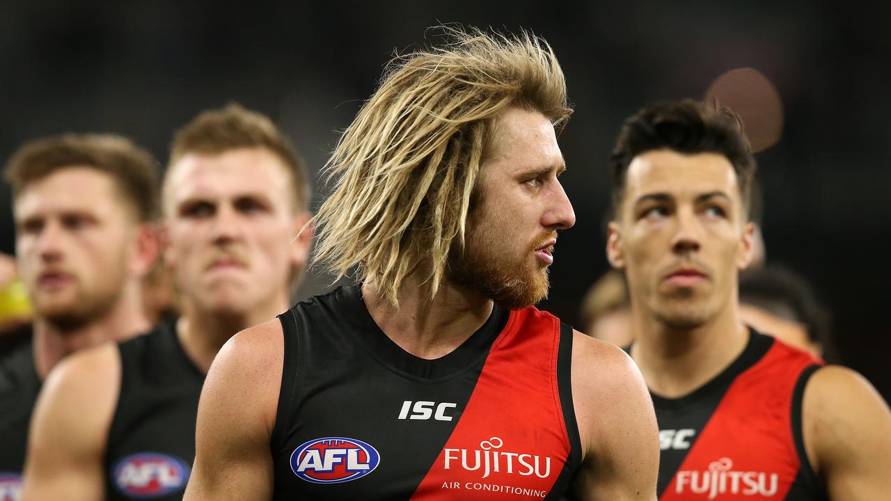 Dyson Heppell looks on after a game this year.