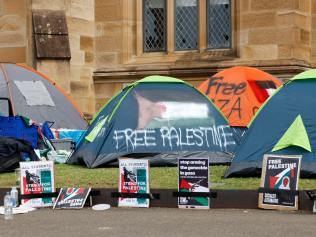 A US-inspired pro-Palestine rally has taken place in the University of Sydney.
Picture: Richard Dobson