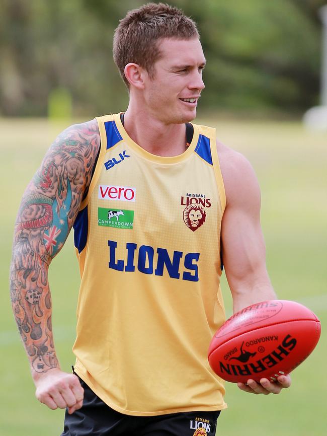 Dayne Beams at Brisbane training. Picture: Claudia Baxter