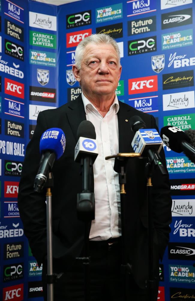 Phil Gould addresses media on Tuesday. Picture: NewsWire/Gaye Gerard