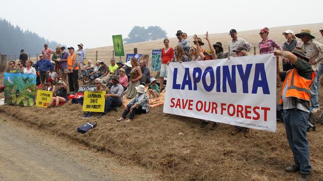 Five protesters were arrested at Lapoinya earlier this year under the State Government’s anti-protest laws but the charges were later dropped. Picture: DALE CUMMING