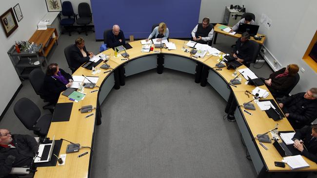 A Glenorchy City Council meeting before its suspension six months ago.