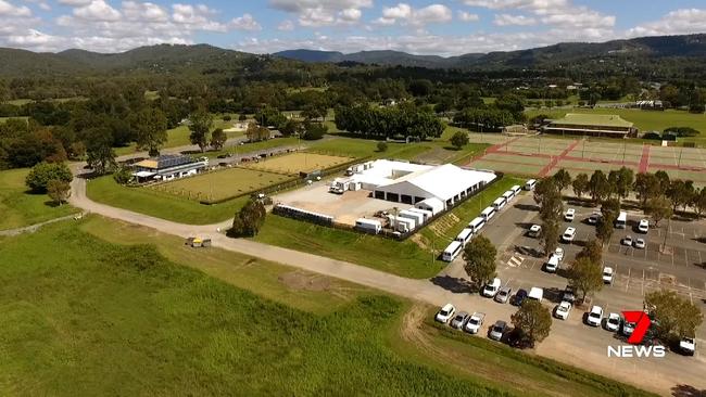 Machinery captured carving out a film location off little Nerang Road for Ron Howard’s Thirteen Lives production. Pictures: Channel 7