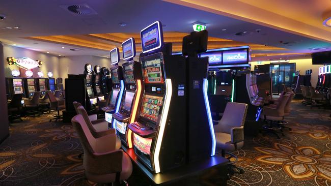 Inside the gaming area at the Carina Leagues Club. Picture: Sarah Marshall