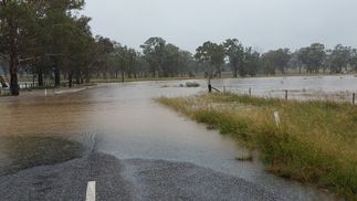 Lake Leslie Tourist Park, Leslie Dam Road overflowing with water as Warwick receives 130mm+ in one day. Picture: Adam and Caroline Bennett /Lake Leslie Tourist Park