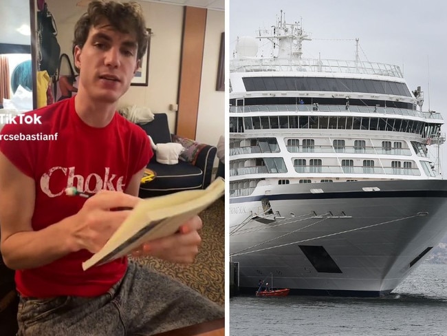 TikToker Marc Sebastian has been sharing his experience on Royal Caribbean’s nine-month Ultimate World Cruise and took to the platform to share a list of things he learned about cruising during his 18 nights on-board. Picture: Supplied