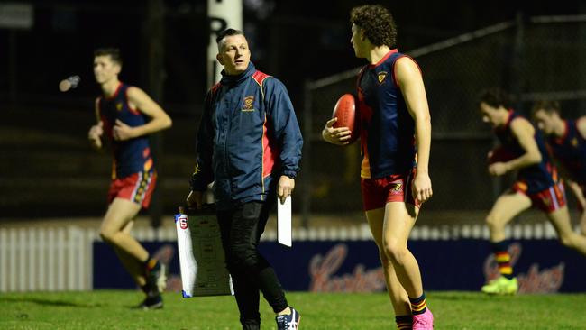 Trinity coach Scott Charlton was thrilled with his team’s performance at season’s end. Picture: Michael Marschall